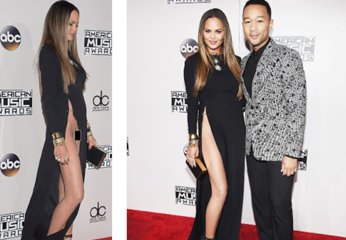 Chrissy Teigen Goes Commando and Wears No Underwear in Marchesa ... Chrissy Teigen Goes Commando and Wears No Underwear in Marchesa ...